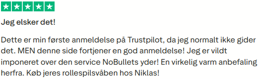 Trustpilot Anmeldelse 5 Stjerner Nobullets
