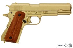 Denix, Replika M1911A1 Pistol, Automatic .45, Guld