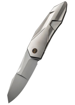 We Knife, Solid Foldekniv, Perleblæst Titanium Grå - Venstre Side