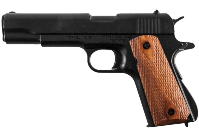 Attrap M1911 Pistol, Stål, Realistisk Skyde Imitering - Sort