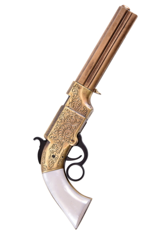 Replika 1854 Volcanic Pistol, Messing Og Imiteret Perlemor