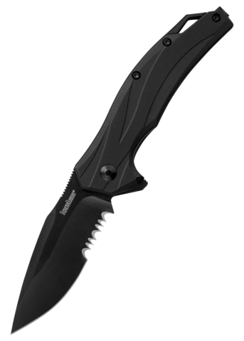 Kershaw, Lateral Foldekniv, Sort, Savtakket