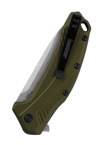 Kershaw, Link Foldekniv, Oliven, Aluminium - Lukket