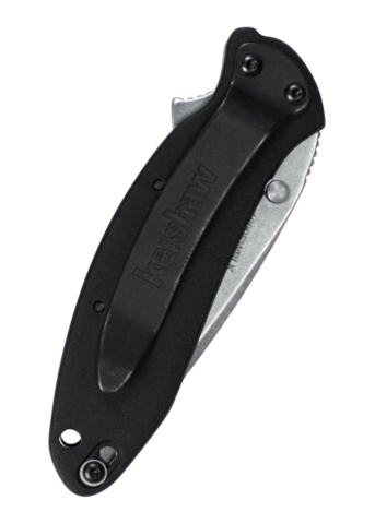 Kershaw, Scallion Foldekniv, Sort, Stonewash - Lukket