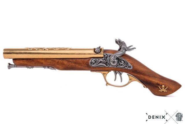 Denix, Replika Percussion Flintlås Pirat Pistol, 18' Århundrede