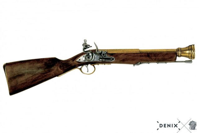 Denix, Replika Engelsk Tromblon Blunderbuss, Messing, 18' Århundrede