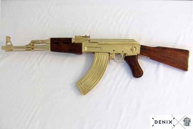 Denix, Replika Kalashnikov AK47, Guld, Sadam Version