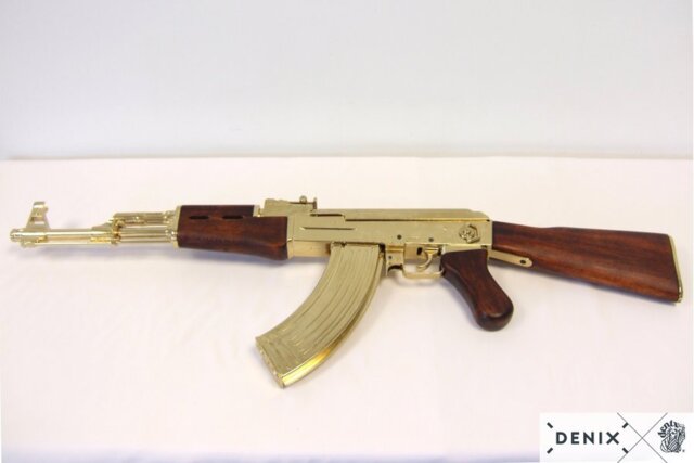 Denix, Replika Kalashnikov AK47, Guld, Sadam Version