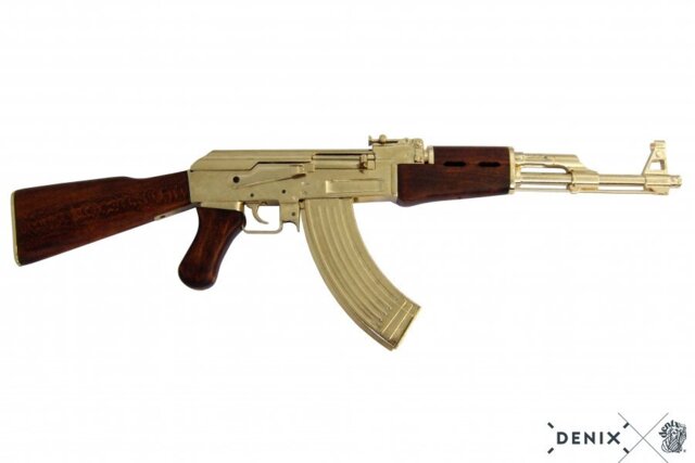 Denix, Replika Kalashnikov AK47, Guld, Sadam Version