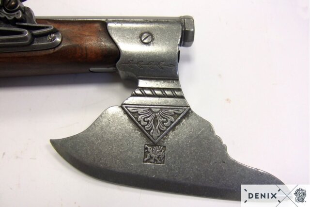 Denix, Replika Tysk Økse Flintlås Pistol, 17' Århundrede