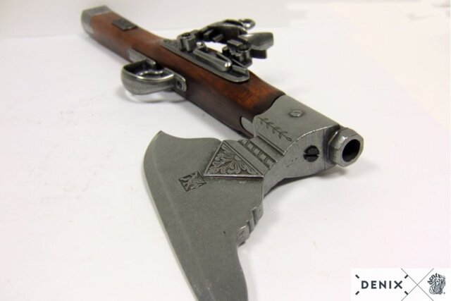 Denix, Replika Tysk Økse Flintlås Pistol, 17' Århundrede