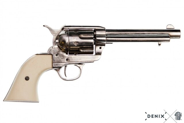 Denix, Replika Colt Peacemaker, 45. Hvid, Metal
