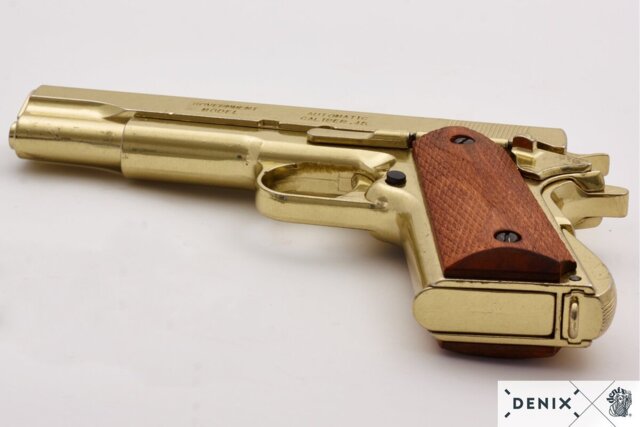 Denix, Replika M1911A1 Pistol, Automatic .45, Guld