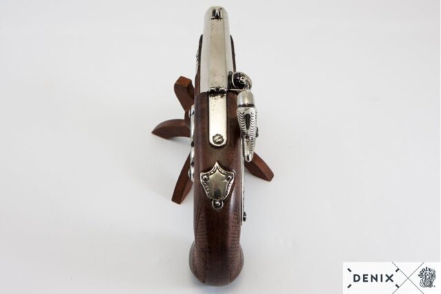 Denix, Replika Deringer Flintlås Pistol, Nickel, USA 1862