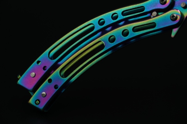 Albainox, Butterfly Kniv Til Træning - RainbowSteel - Skæfte