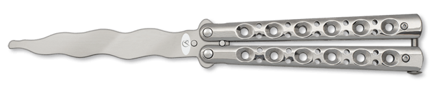 Albainox, Butterfly Kniv Til Træning, Flaming Silver