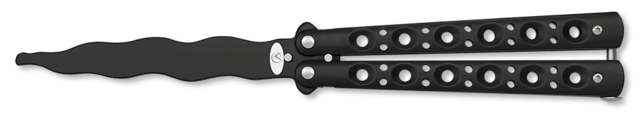 Albainox, Butterfly Kniv Til Træning - Flaming Black