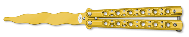 Albainox, Butterfly Kniv Til Træning - Flaming Gold