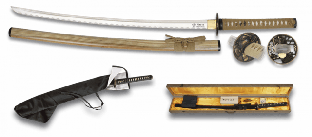 Tole10, Katana, Høj Kulstof Klinge, Wood Green