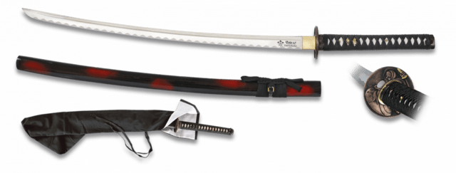 Tole10, Katana, Høj kulstof Klinge, Samurai Red