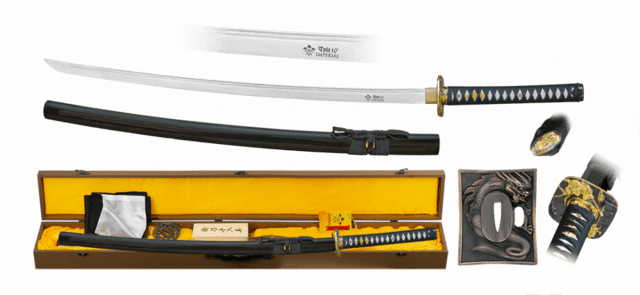 Tole10, Dragon Katana, Damaskus Klinge, Ekstra Tsuba