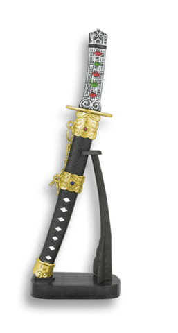 Tole10, Mini Katana Med Guldstander