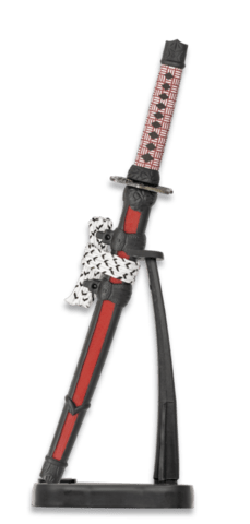 Tole10, Mini Katana, Rød/Hvid Med Gulvstander