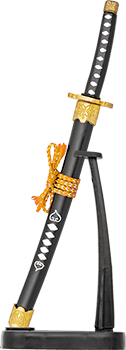 Tole10, Mini Katana Med Guldstander, Gyldne Ornamenter