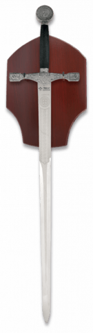 Tole10, Dekorativt Excalibur Sværd Med Vægstander