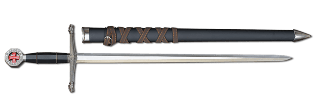 Tole10, Dekorativt Templar Cross Sværd, Sort