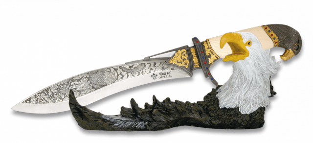 Tole10, Dekorativ Kniv Med Ornament, Ornament Eagle
