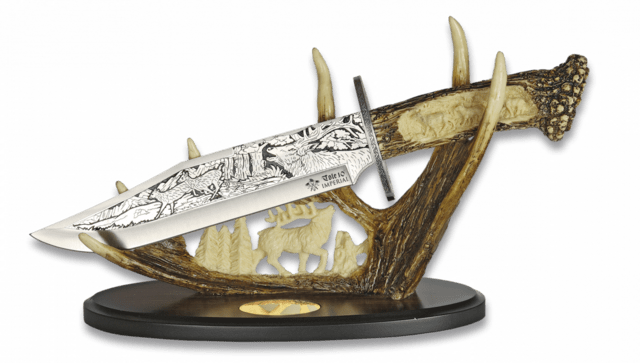 Tole10, Dekorativ Kniv Med Ornament, Ornament Antlers