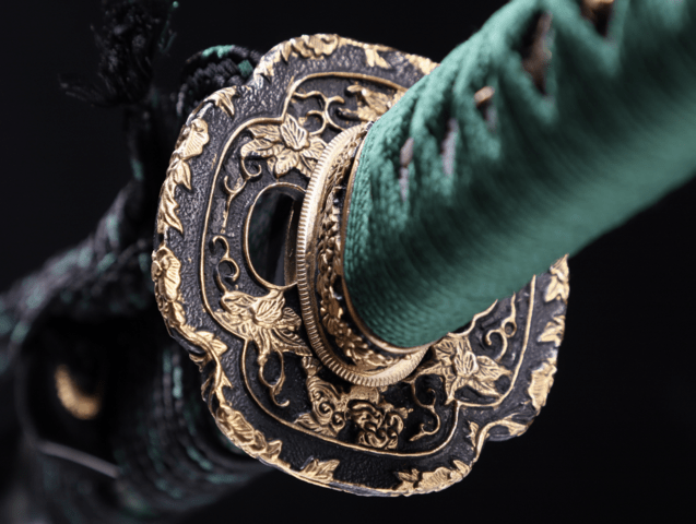 WKC, Lotus Katana, Differential Hærdet Damaskus - Tsuba Bagside