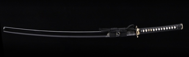 WKC, Black Lotus Katana, Differential Hærdet Damaskus - Katana i Saya