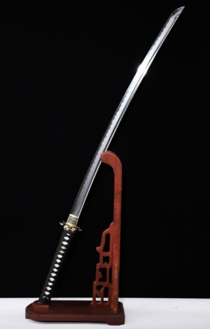 WKC, Black Lotus Katana, Differential Hærdet Damaskus - På Gulvstander