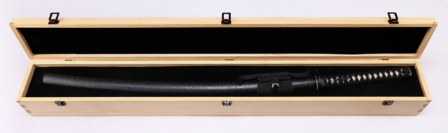 WKC, Pheonix Katana, Differential Hærdet Kulstof Klinge - Eksklusiv Træ Æske Åben