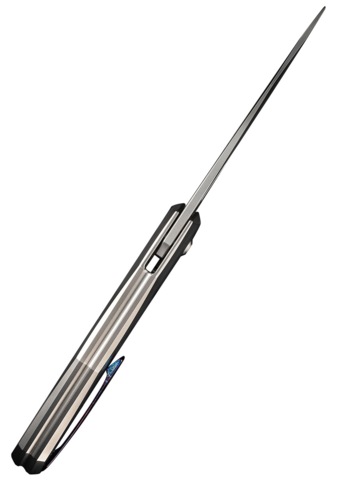 We Knife, Ignio Foldekniv, Titanium Sølv - Kniv Ryg