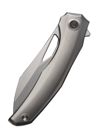 We Knife, Ignio Foldekniv, Titanium Sølv - Lukket Venstre Side