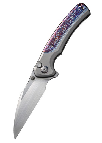 We Knife, Ziffius LTD Foldekniv, Titanium Grå Flammed - Venstre Side