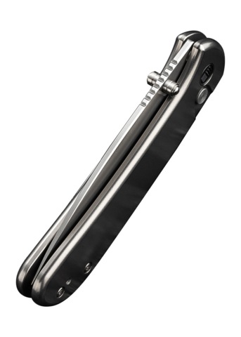 We Knife, Qubit Foldekniv, Titanium Satin - Lukket Klinge Ryg