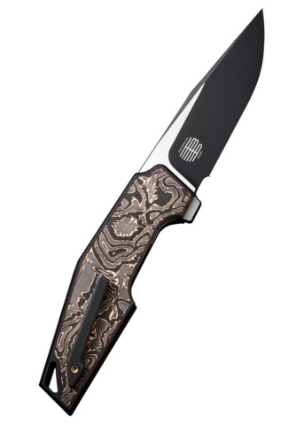 We Knife, OAO (One And Only) Foldekniv, Sort Titanium Kobber Foil - Højre Side - Bælteclips