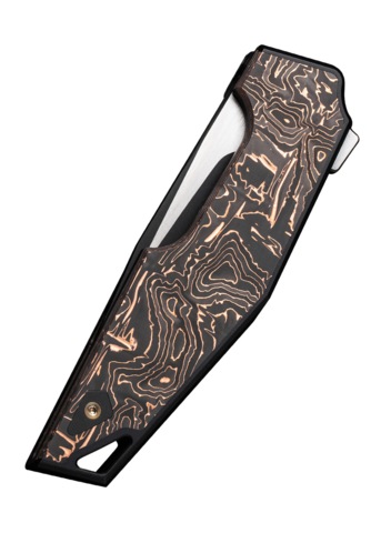We Knife, OAO (One And Only) Foldekniv, Sort Titanium Kobber Foil - Lukket Venstre Side
