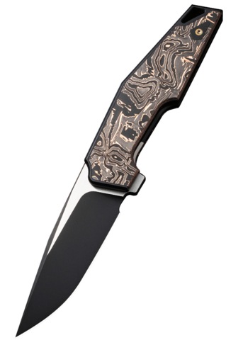 We Knife, OAO (One And Only) Foldekniv, Sort Titanium Kobber Foil - Venstre Side
