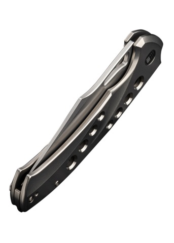 We Knife, Swiftfin Foldekniv, Titanium Satin, Perleblæst - Klinge Ryg