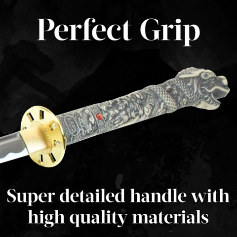 S&M, Connor MacLeod Katana, Highlander, Håndsmedet - Tsuba - Tsuka