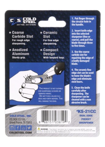 Cold Steel, 2 i 1 Knivsliber - Indpakning Bagside