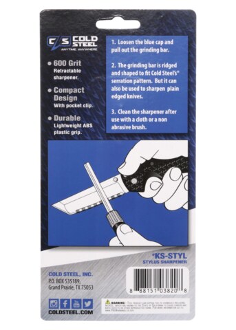 Cold Steel, Stylus Knivsliber, Udtræk - Indpakning Bagside