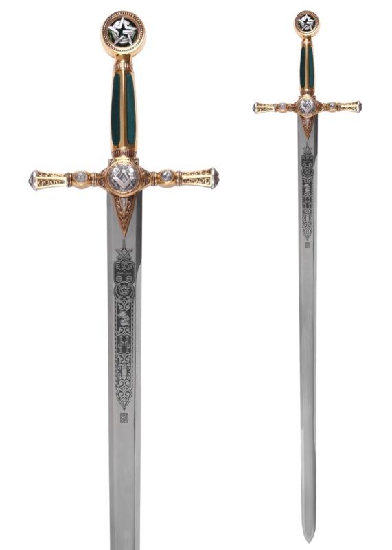 Marto Masonic Sword Guld med Graveringer - Greb
