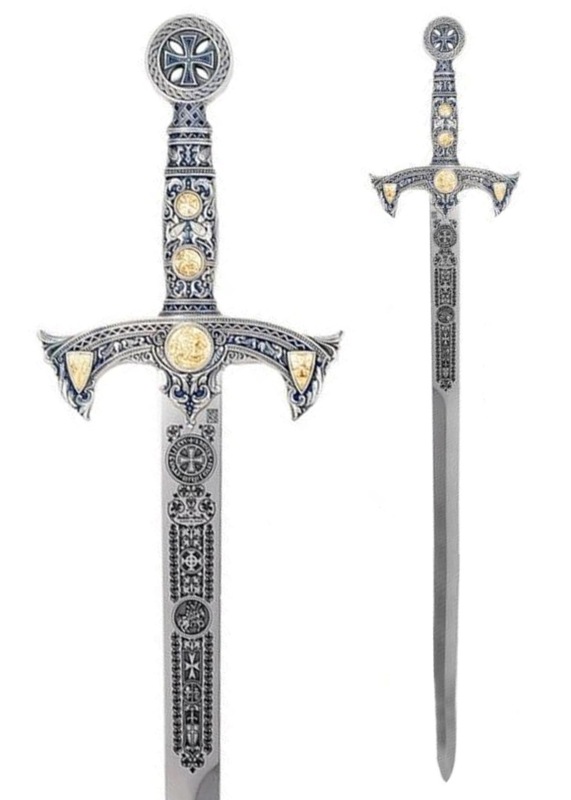 Marto Templar Sword Sølv/Blå Kontrast - Greb
