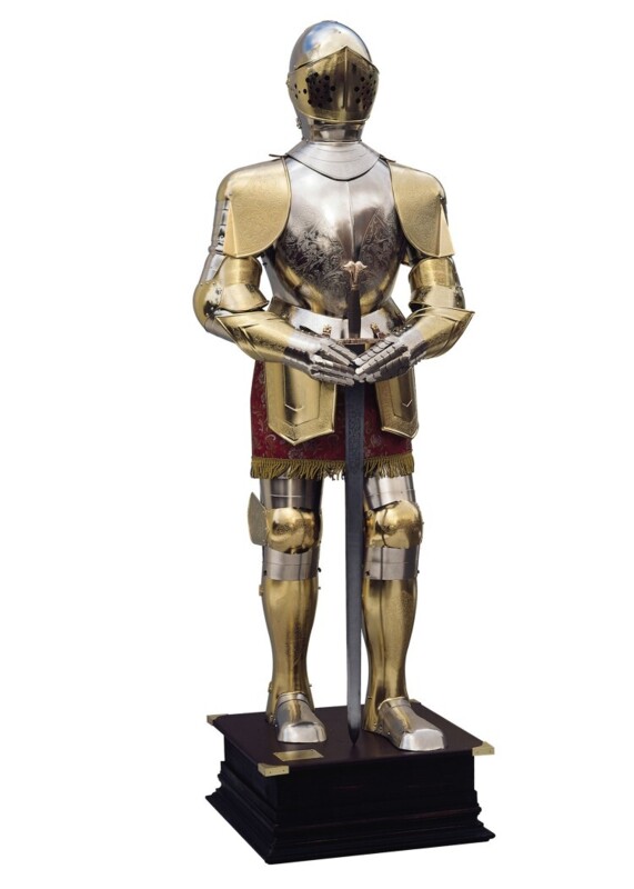 Marto Charles V Knights Armour Gold Finish – Eksklusiv Middelalder Ridderrustning